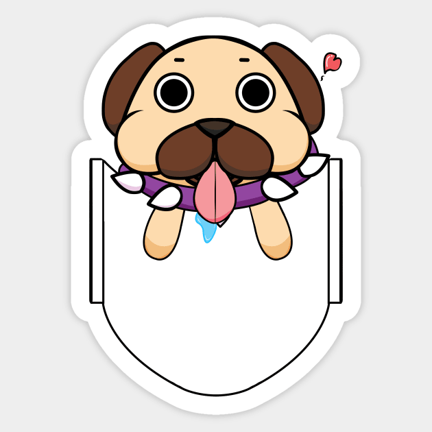 Pocket Puggy Sticker by DadoDesigns